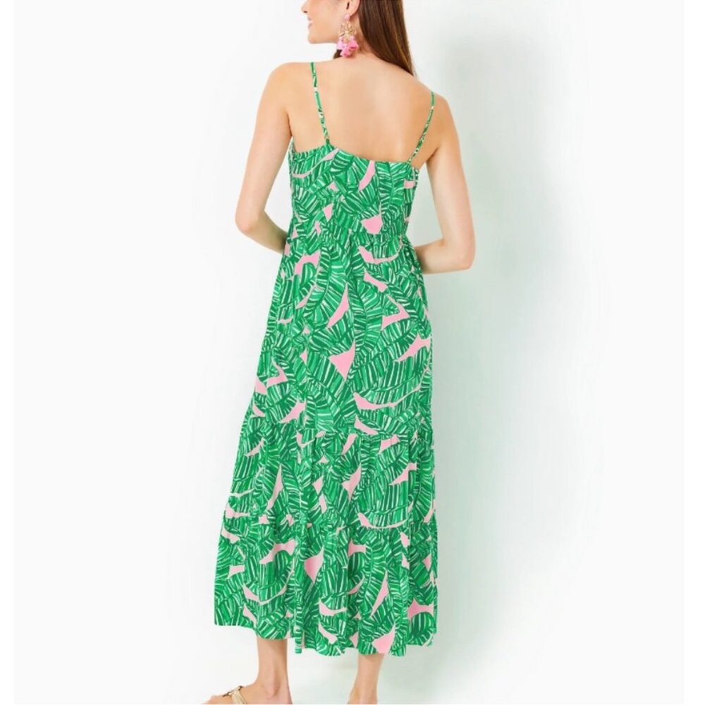 ⭐️Lilly Pulitzer Teresa Maxi Dress in Conch Shell Pink/Let’s Go Bananas⭐️ as is - Picture 2 of 11